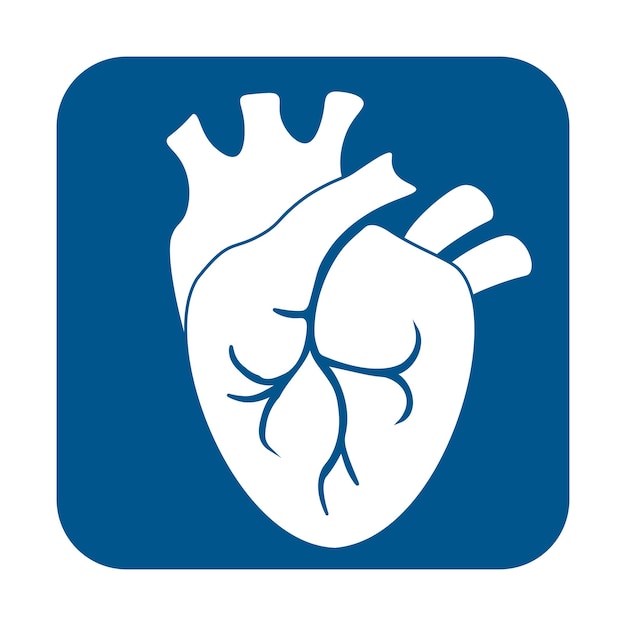 Icono del corazón en la ilustración de estilo plano aislado sobre fondo transparente blanco