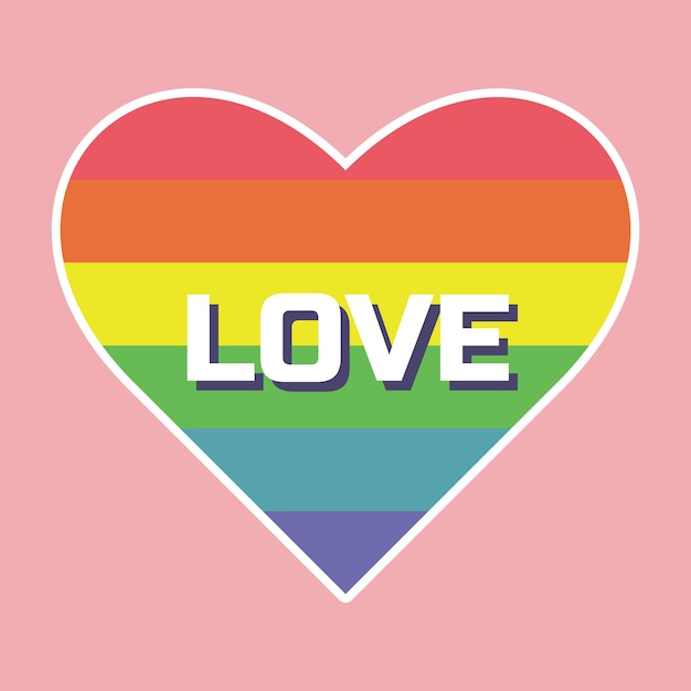 Icono de corazón LGBTQ diseño de estilo retro Pegatina LGBT asexual transgénero no binario genderfluid