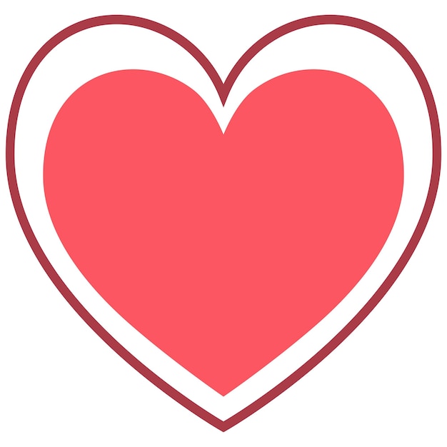 Icono de corazón lindo aislado en fondo blanco