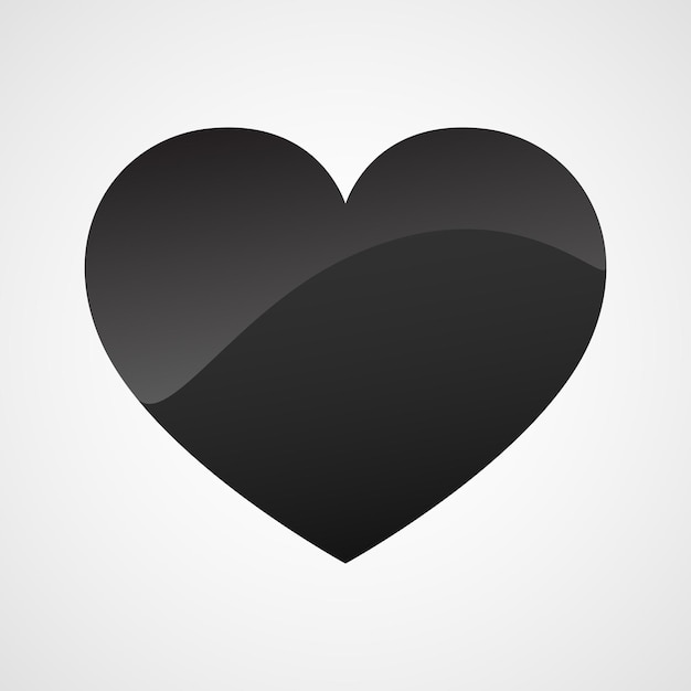 Vector icono de corazón negro ilustración vectorial