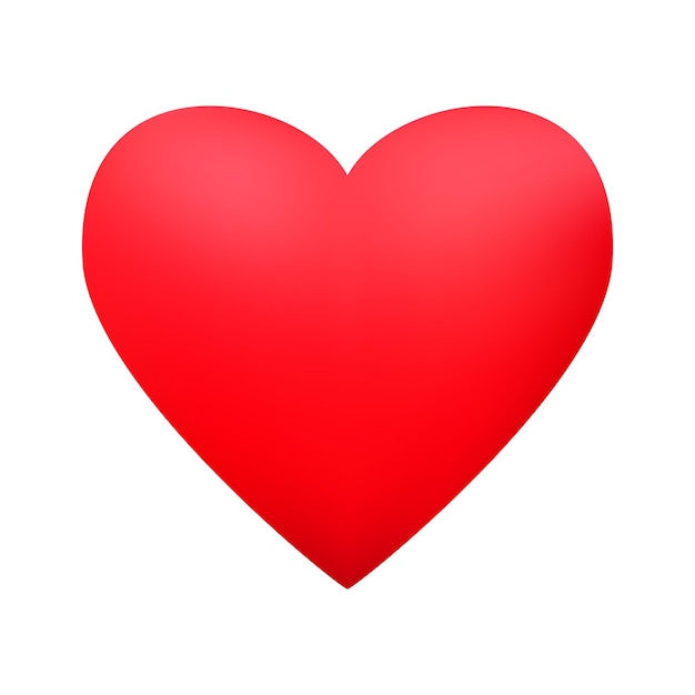 El icono de corazón realista rojo en fondo blanco d ilustración vectorial