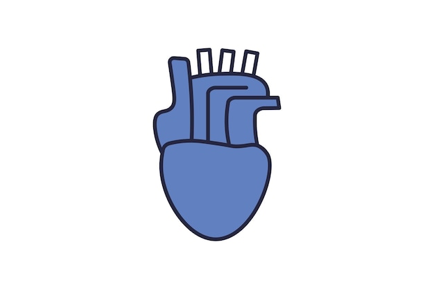 Icono de corazón relacionado con biológico adecuado para interfaces de usuario de aplicaciones de sitios web estilo de icono de línea plana