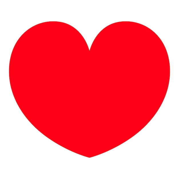 Icono de corazón rojo aislado sobre fondo blanco.