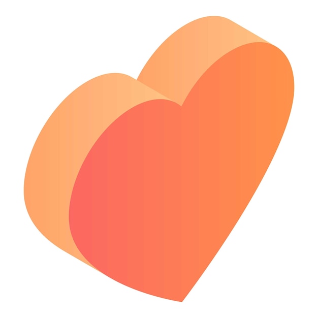 Icono de corazón rojo Isométrico de icono de vector de corazón rojo para diseño web aislado sobre fondo blanco