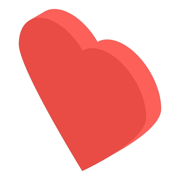 Icono de corazón rojo Isométrico de icono de vector de corazón rojo para diseño web aislado sobre fondo blanco
