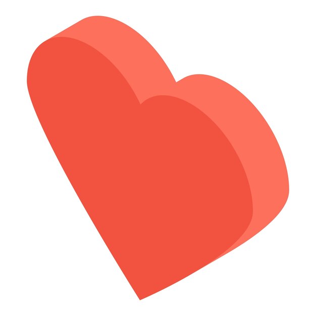 Icono de corazón rojo Isométrico de icono de vector de corazón rojo para diseño web aislado sobre fondo blanco