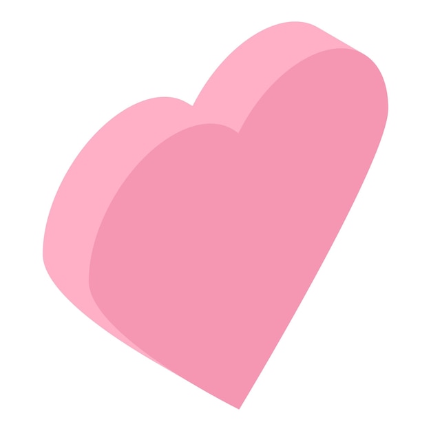 Icono de corazón rojo Isométrico de icono de vector de corazón rojo para diseño web aislado sobre fondo blanco