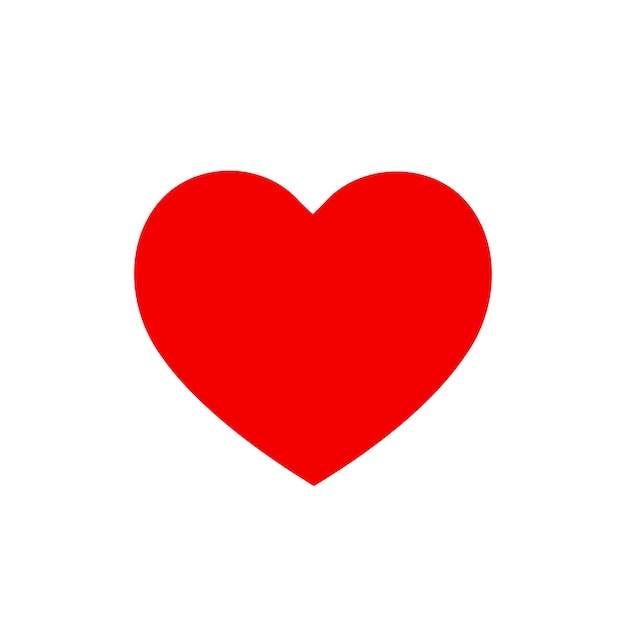 Icono de corazón rojo de San Valentín Forma de corazón aislado sobre fondo blanco