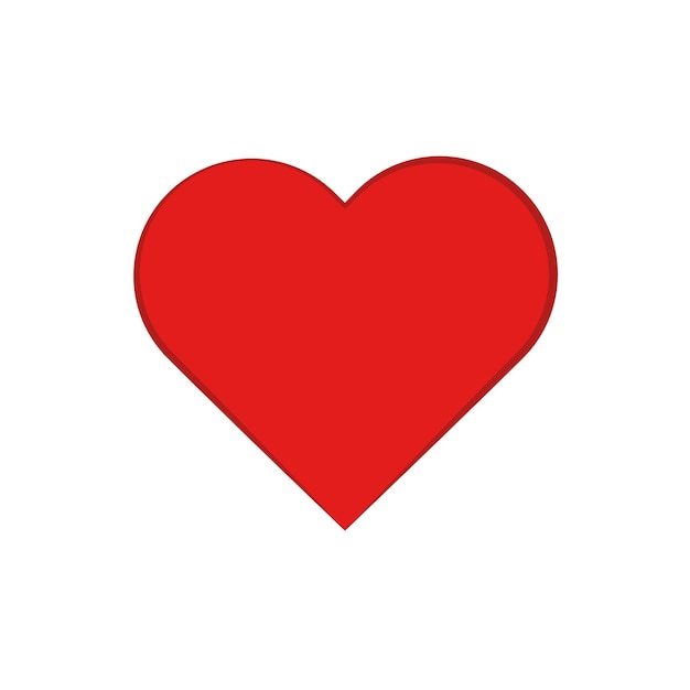 Icono de corazón rojo Símbolo de amor vectorial Forma de corazón simple