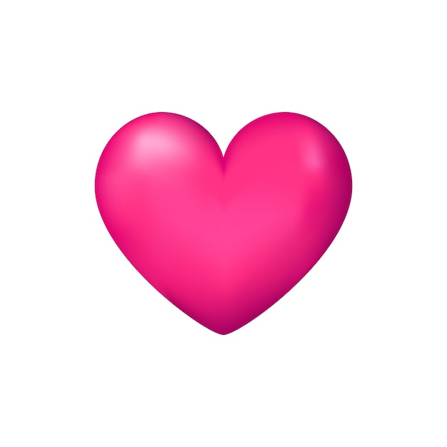 Icono de corazón rosa Elemento aislado sobre fondo blanco