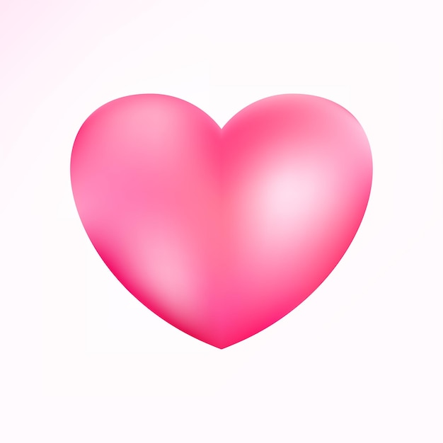 Icono de corazón rosado realista d ilustración vectorial en forma de corazón eps