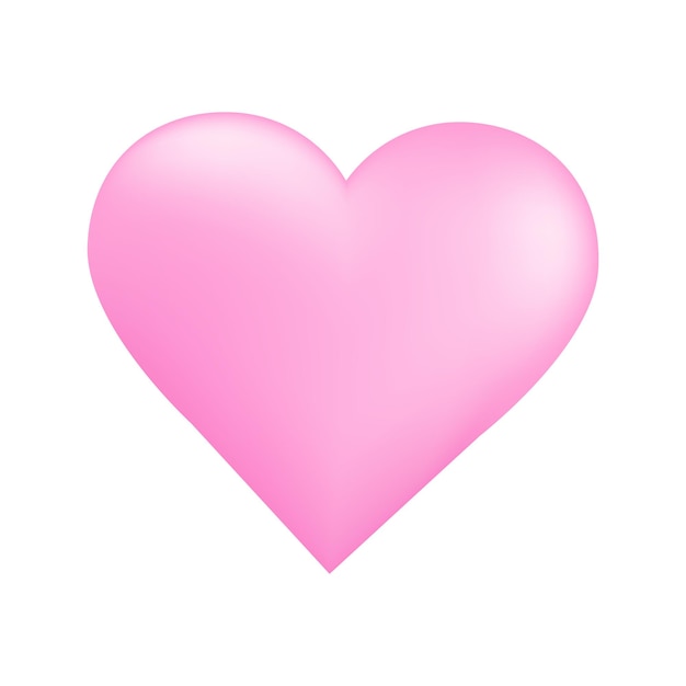 Icono de corazón rosado del vector elemento aislado en fondo blanco