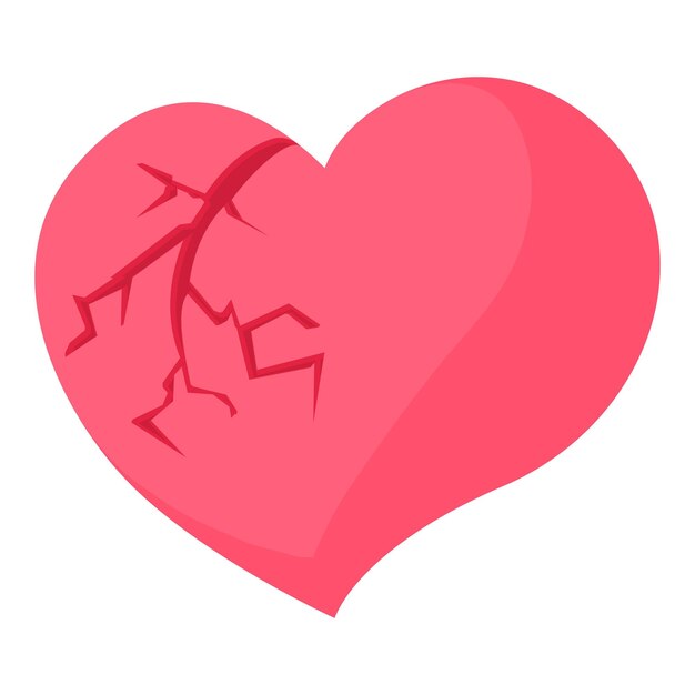 Vector icono del corazón roto ilustración de dibujos animados del icono vectorial del corazón roto para la web