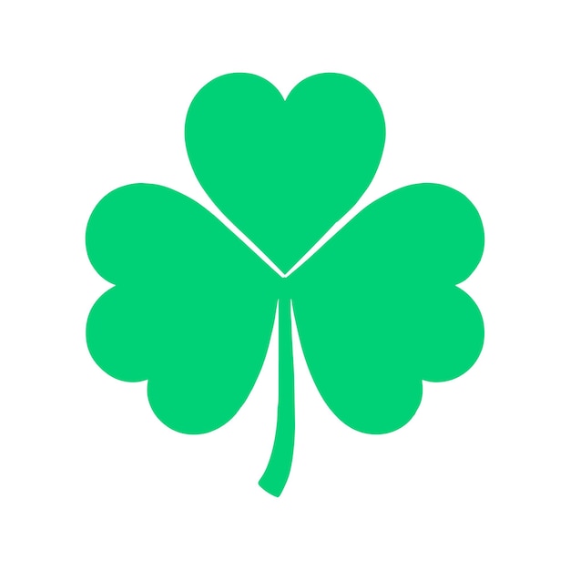 Vector el icono del corazón de shamrock es verde.