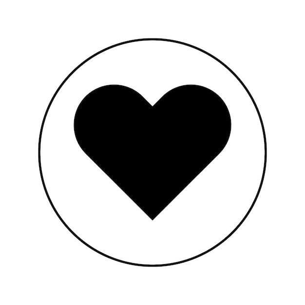 Icono de corazón sólido con círculo