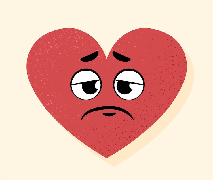 Vector icono de corazón triste