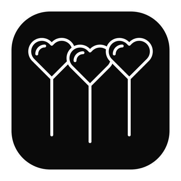 El icono de los corazones de globo
