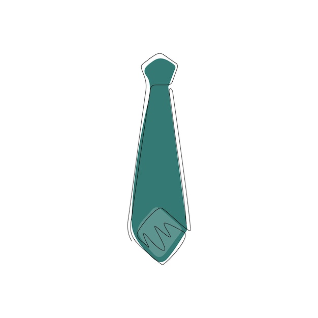 Icono de corbata de dibujo continuo de una línea en fondo blanco Concepto de logotipo basado en corbata gráfico vectorial
