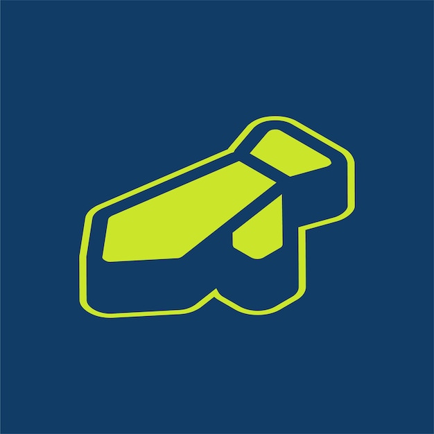 Icono de corbata profesional de vector retroisométrico verde con fondo editable