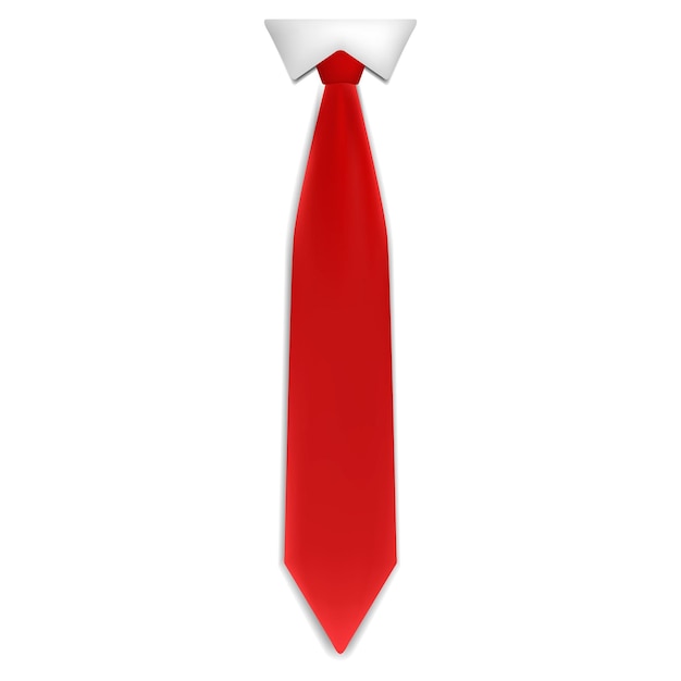 Icono de corbata roja ilustración realista del icono de vector de corbata roja para diseño web aislado sobre fondo blanco