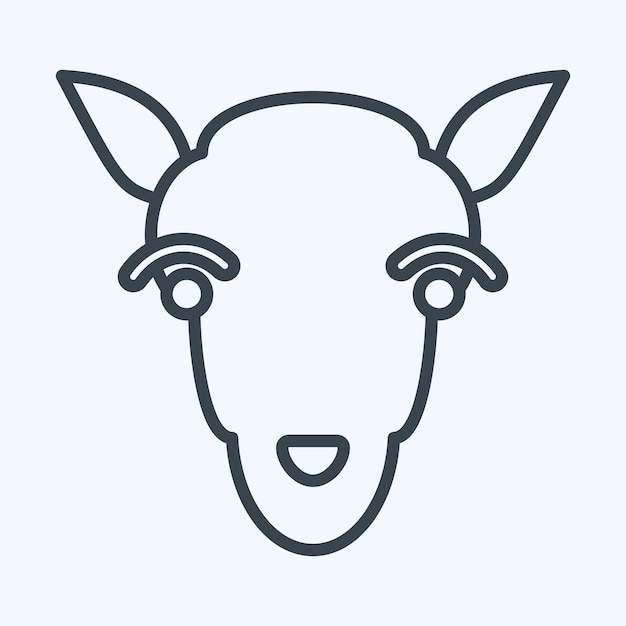 Icono Cordero relacionado con Animal Head estilo de línea de símbolo diseño simple editable