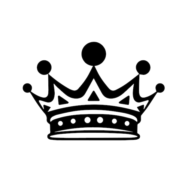Icono de corona en blanco y negro con una corona en él