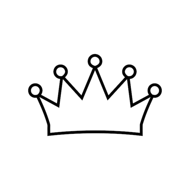 Icono de la corona Icono de contorno en fondo blanco Ilustración vectorial