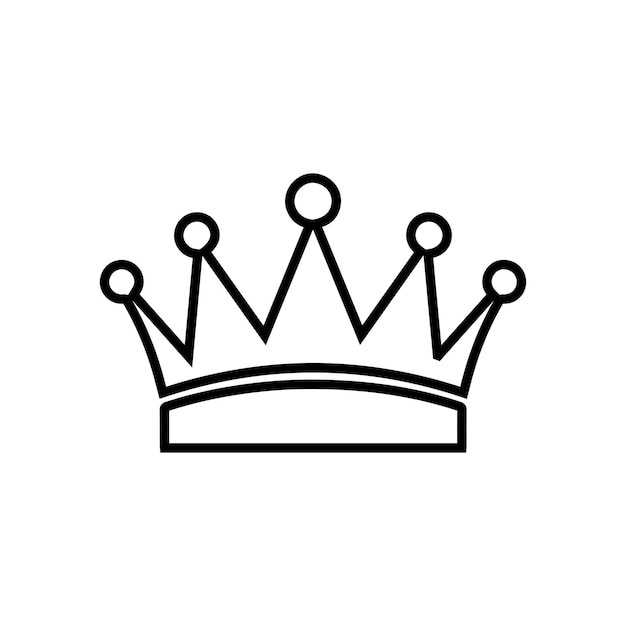 Icono de la corona Icono de contorno en fondo blanco Ilustración vectorial