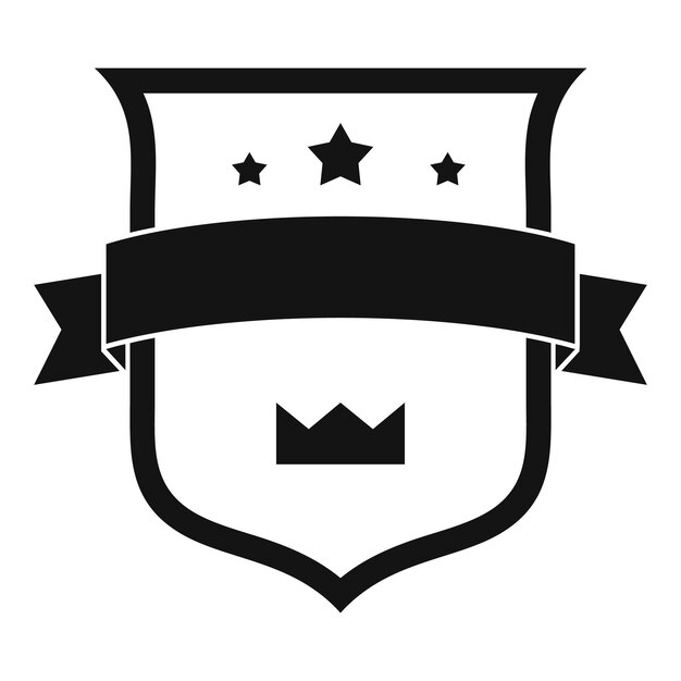 Icono de corona de insignia Ilustración simple del icono de vector de corona de insignia para web