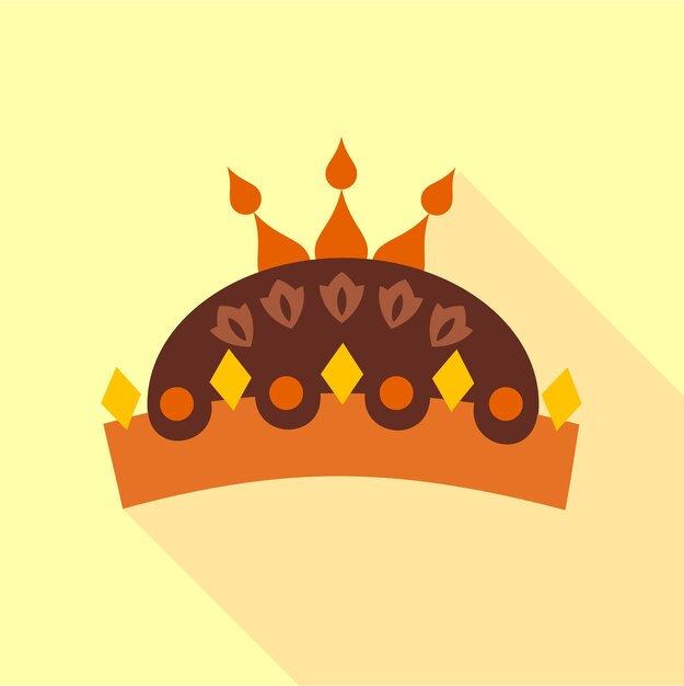 Vector icono de la corona con joyas ilustración plana de la coroa con joyas icono vectorial para la web