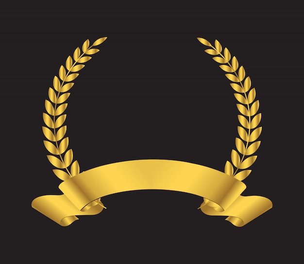 Vector icono de corona de laurel premium
