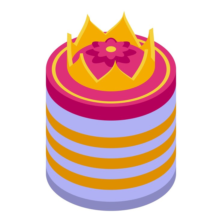 Vector el icono de la corona de la princesa es el vector isométrico del hada linda.