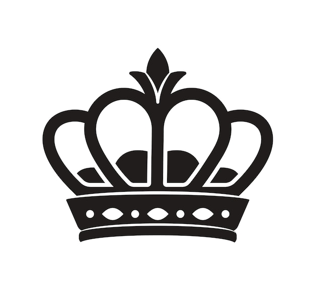 Icono de la corona Silueta de tiara de lujo para príncipe y rey Historia y heráldica Sombrero de la nobleza monarquía y aristocracia Ilustración vectorial lineal