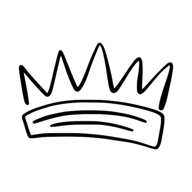 Icono de la corona vector Un signo de línea delgada Contorno de la corona Signo de contorno aislado Símbolo Ilustración de la corona