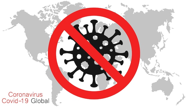 Vector icono de coronavirus stop and no coronavirus covid19 no infection dangerous virus propagación