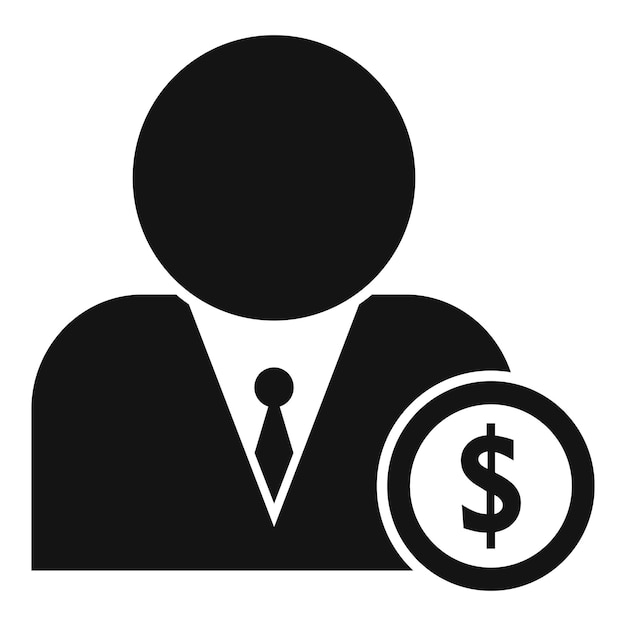 Icono de corredor de dinero en dólares Ilustración simple del icono de vector de corredor de dinero en dólares para diseño web aislado sobre fondo blanco