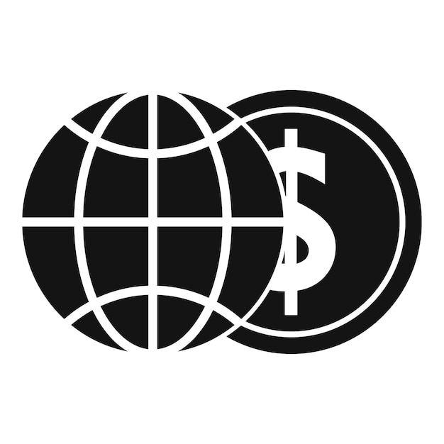 Icono de corredor de dinero global Ilustración simple del icono de vector de corredor de dinero global para diseño web aislado sobre fondo blanco