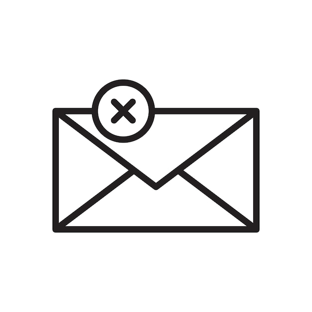 icono de correo cerrado logotipo vectorial de arte de línea negra