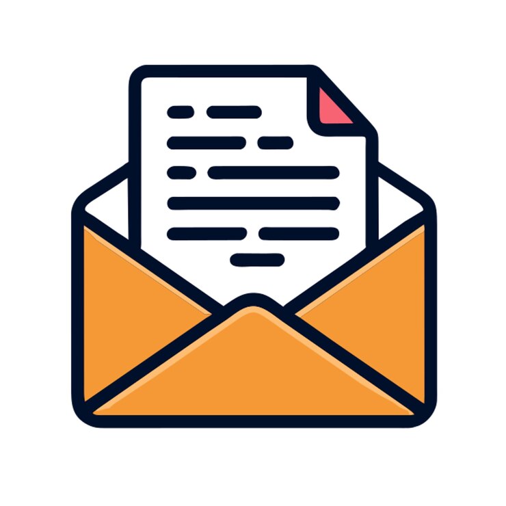 Vector icono de correo con contorno de colores