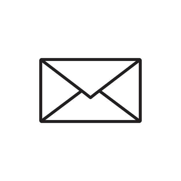 Ícono de correo con contorno delgado sencillo