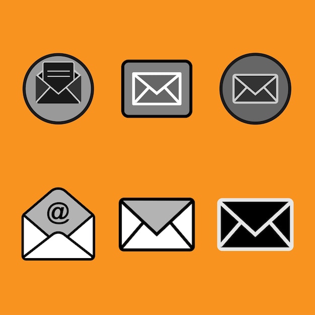 Icono de correo Diseño de icono vectorial en blanco y negro