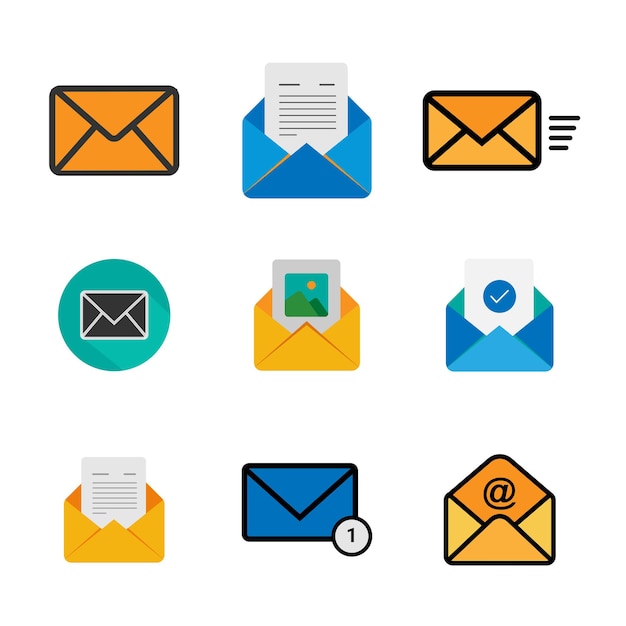 Icono de correo Diseño de icono vectorial multicolor