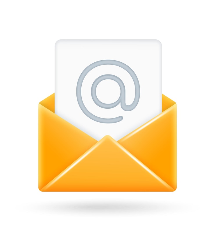 Vector icono de correo electrónico 3d, ilustración vectorial