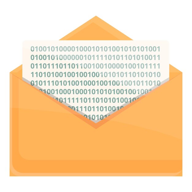 Icono de correo electrónico cifrado Icono vectorial de correo electrónico criptado para diseño web aislado en fondo blanco