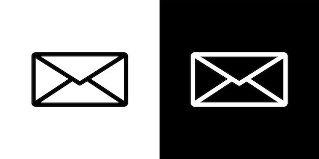 Icono de correo electrónico Conjunto de vectores de correo Símbolo de mensaje Canto de sobre Icono de carta