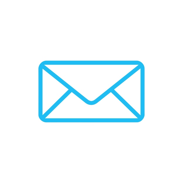 Ícono de correo electrónico Contorno de color Ícono de correos electrónicos en fondo blanco Ilustración vectorial