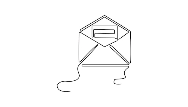 icono de correo electrónico dibujo continuo de una línea