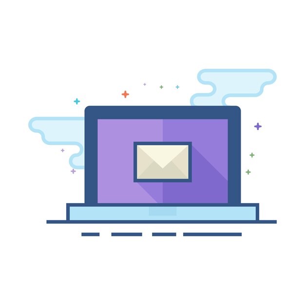 Icono de correo electrónico estilo de color plano ilustración vectorial