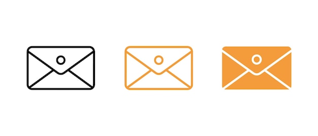 Ícono de correo electrónico en fondo blanco Ilustración vectorial en estilo contorno y plano