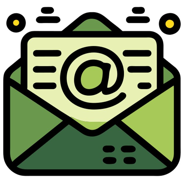 icono de correo electrónico icono de contorno de color